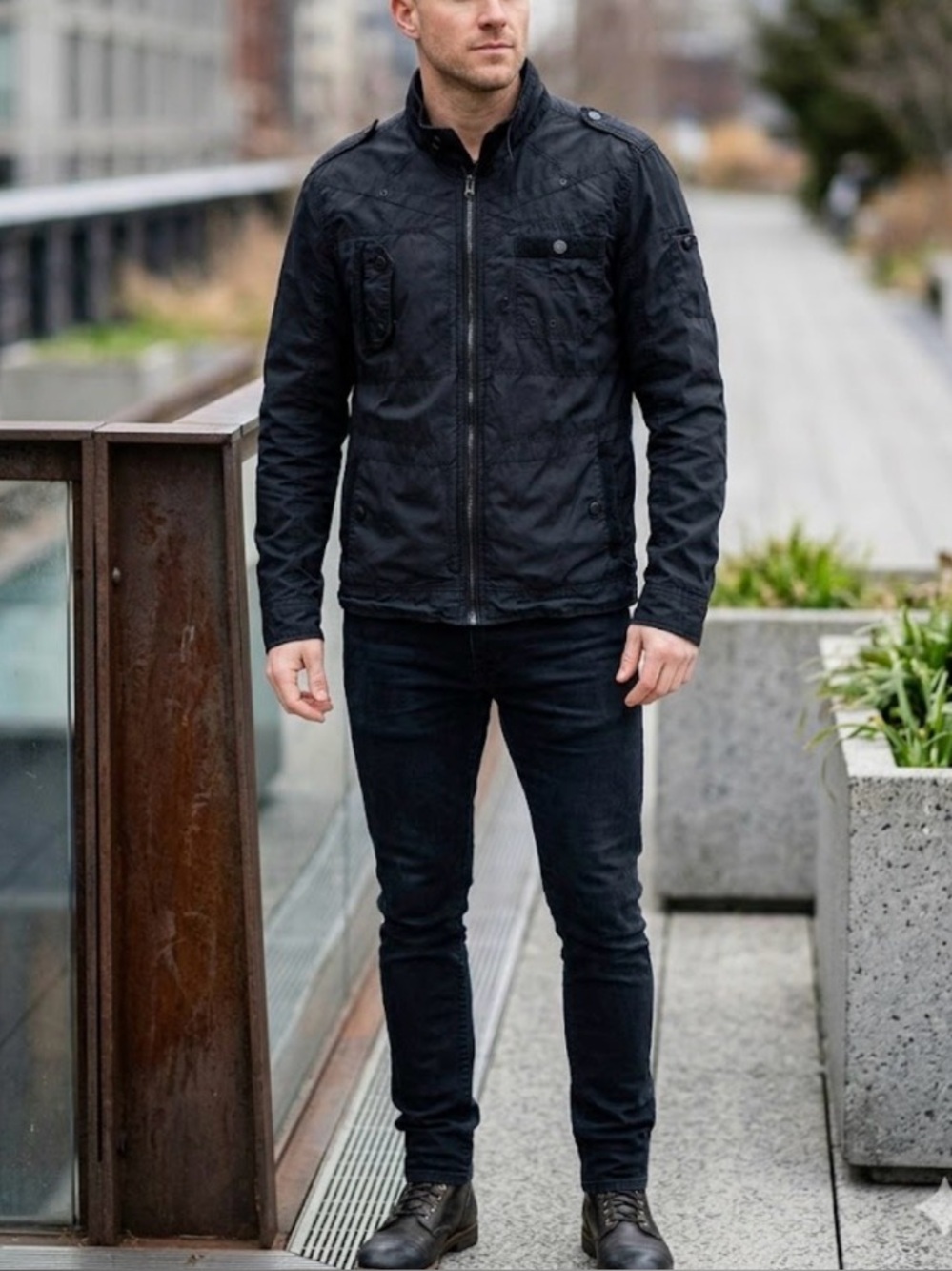 Buffalo David Bitton Black Military Jacket
